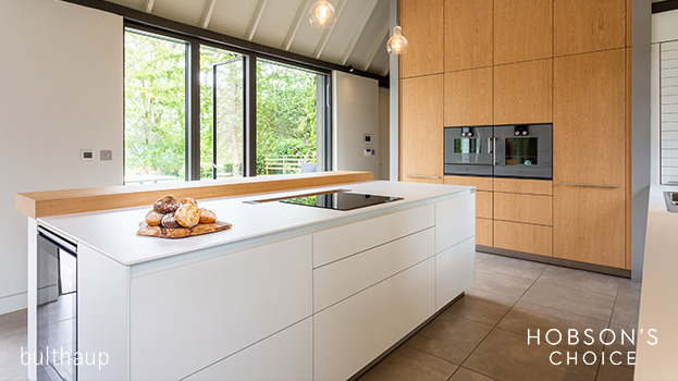 A bulthaup b3 kitchen with stonework surface
